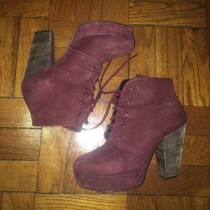 Maroon Steve Madden booties